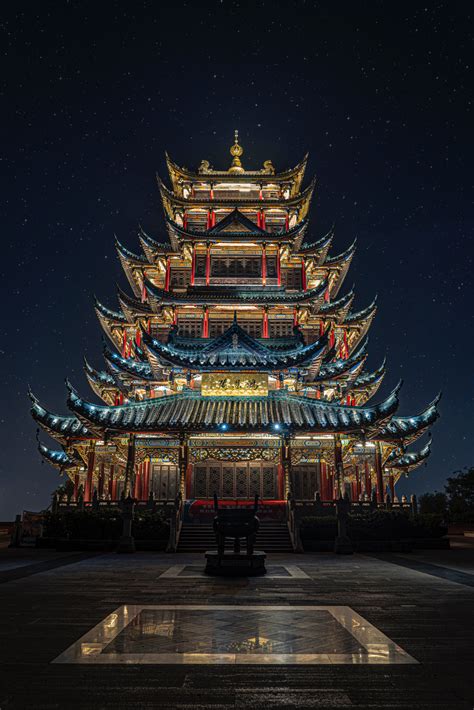 Free Images Sky Landmark Chinese Architecture Pagoda Night