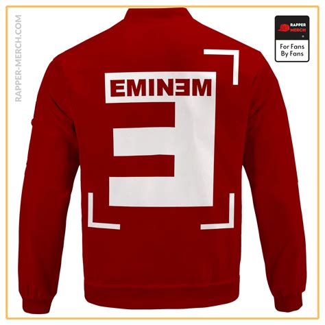 Eminem Jackets American Rapper Eminem Logo Minimalistic Red Bomber