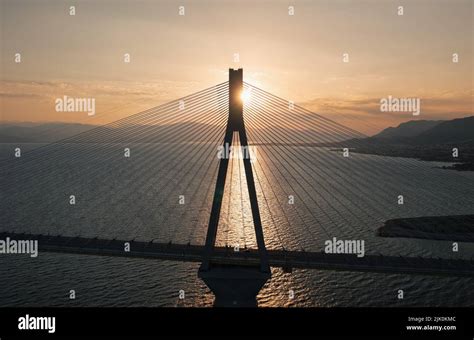 Cable Bridge Of Rio Antirio Stock Photo Alamy
