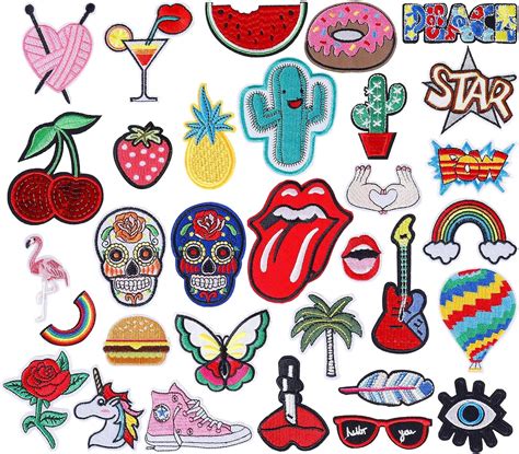 Iron On Patches 32 Pcs Stickers Cute Diy Clothes Patches Embroidery