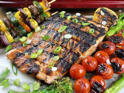 Grilled Teriyaki Salmon With Veggie Skewers Recipe Whisk
