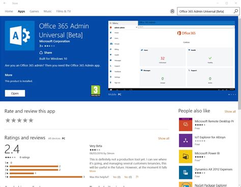 Lets Exchange Office 365 Admin App For Windows 10