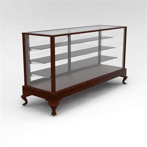 Extra Vision Queen Anne Leg Rectangle Horizontal Display Case Display