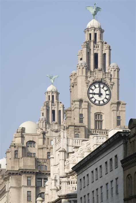 Royal Liver Building Pier Head Liverpool The Clock Towers Seen From