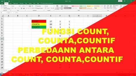 Perbedaan Fungsi Count Counta Dan Countif Youtube