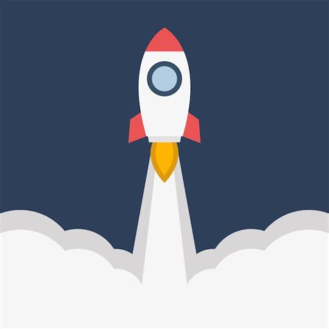 Premium Vector Flat Design Concept For Rocket Launch