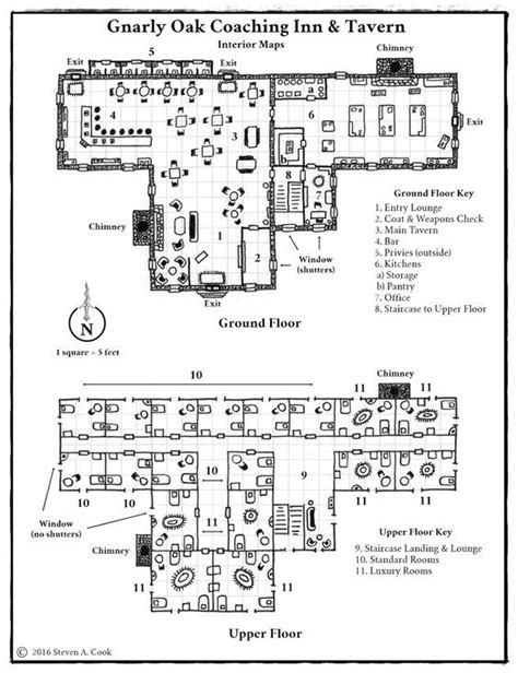 Gnarly Oak Coaching Inn And Tavern Fantasy Map Tabletop Rpg Maps