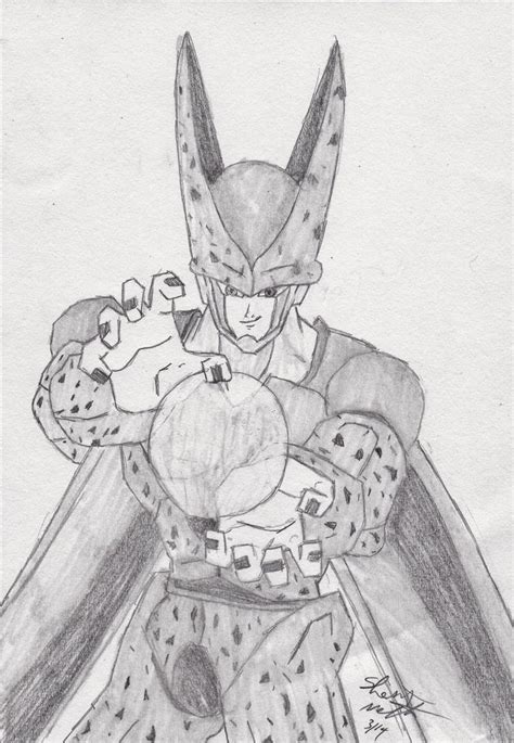 Perfect Cell Pencil Sketch Finished By Shelandrystudio On Deviantart