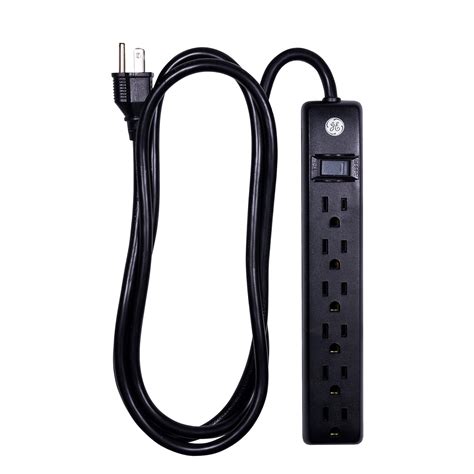 Ge 6 Outlet General Purpose Power Strip 6 Ft Cord Black