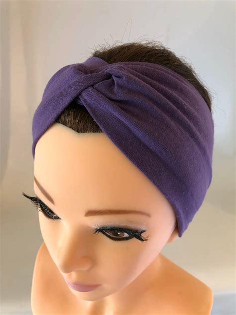 1 Purple Knotted Headband Turban Headband Fabric Headband Sports