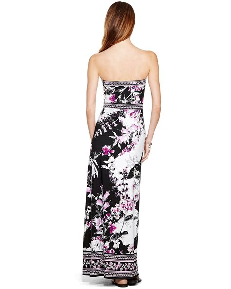 Strapless Floral Print Maxi Dress Whbm