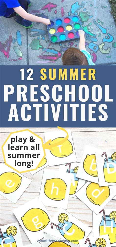 12 Summer Activities For Preschoolers Mom Life Made Easy Summer