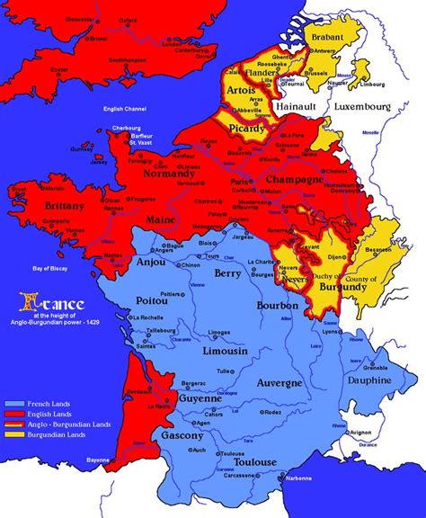 France In 1429 At The Height Of Anglo Burgundian Power During The