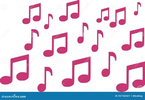 Background Of Pink Music Notes Cartoon Vector