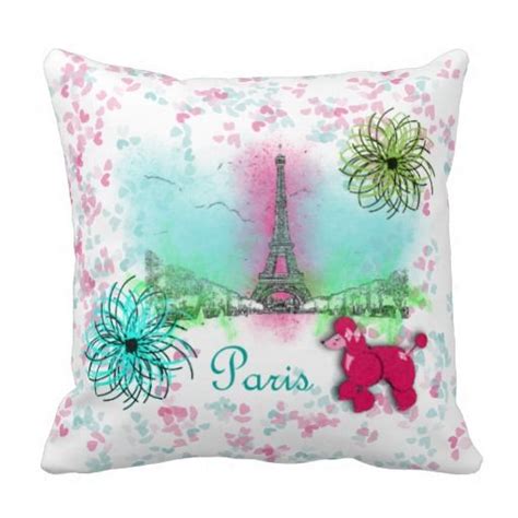 Vintage Inspired Pink Poodles Paris Theme Throw Pillow Zazzle Throw