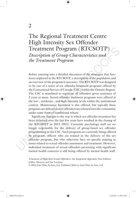Pdf The Regional Treatment Centre High Intensity Sex Offender Treatment Program Rtcsotp