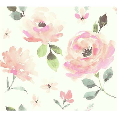 York Wallcoverings 6075 Sq Ft Young At Heart Watercolor Blooms