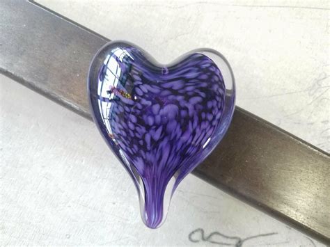 Purple On Purple Glass Heart Solid Heart Shaped 3 Etsy