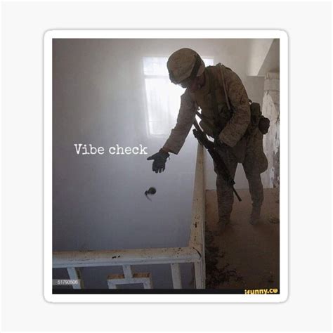 Meme Vibe Check With Grenade Sticker For Sale By Thememedealer Redbubble