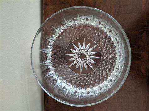 Vintage Arcoroc France Cut Glass Crystal Serving Bowl Etsy