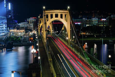 Roberto Clemente Bridge At Night Photograph By Nick Garuccio