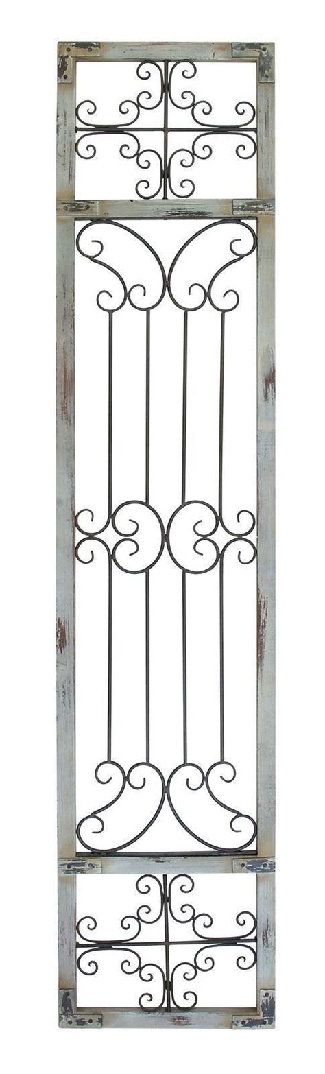 72 Tall Distressed White Shabby Wood Metal Wall Art Panel Country