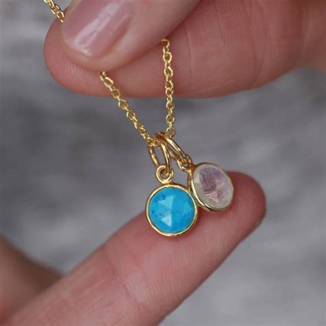 18k Gold Vermeil Birthstone Gemstone Necklace By Holly Blake