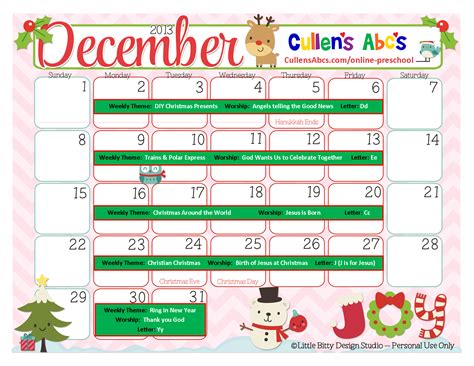 Preschool Calendars Free Childrens Videos And Activities
