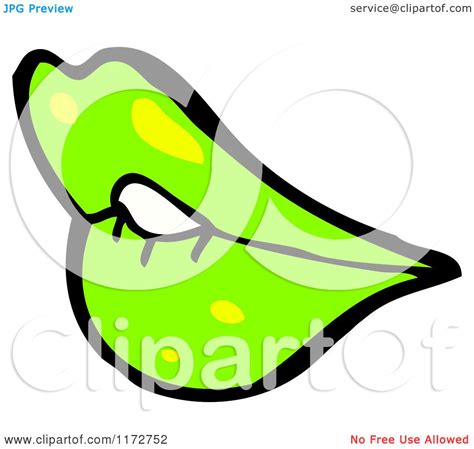 Cartoon Of Green Lips Royalty Free Vector Clipart By Lineartestpilot