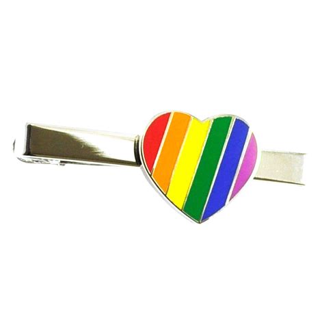 Rainbow Gay Lgbt Pride Love Heart Tie Clip From Ties Planet Uk