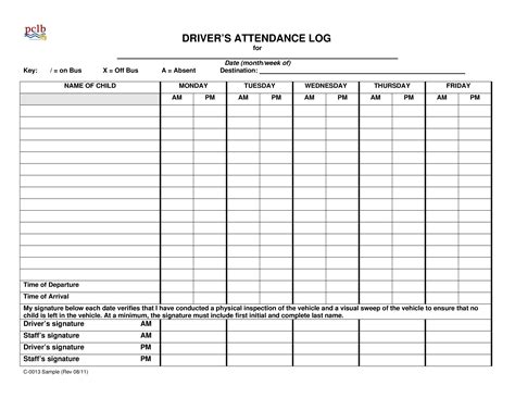 Driver Attendance Log How To Create A Driver Attendance Log Download
