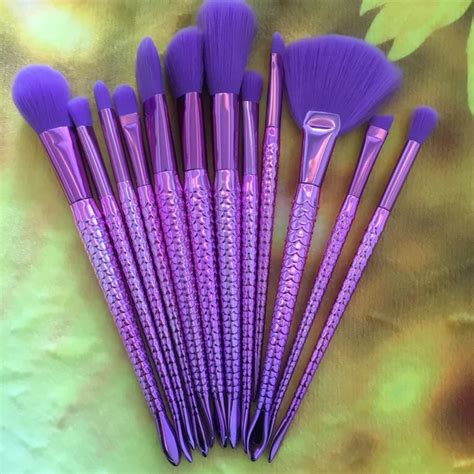 12pcs Purple Maquillaje Makeup Brushes Set Diamond Cosmetic Kit Pinceis Foundation Eye Shadow