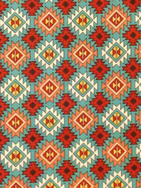 Teal Cranberry Native American Cotton Fabric Fq Last