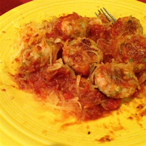 Spaghetti Squash With Turkey Meatballs