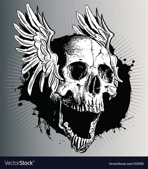 Vector Skull With Wings Royalty Free Vector Image