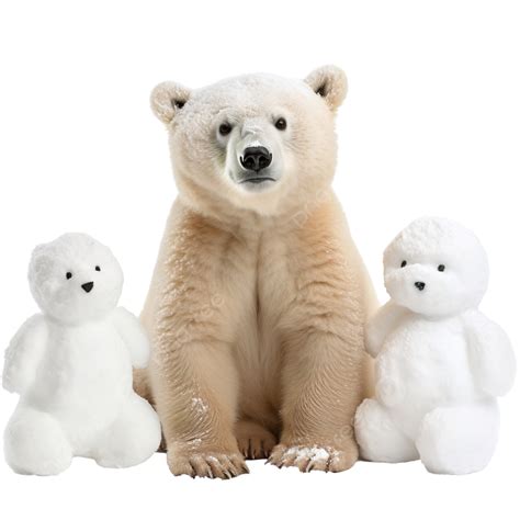 Bear Cub And Snow Sculptures Watercolor Graphic Elements Polar Bear
