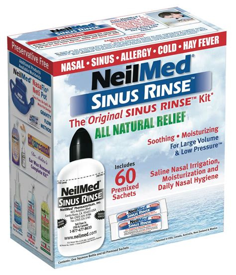 Neilmed Sinus Rinse Kit 60 Days Regular Nasal Relief Irrigation 60