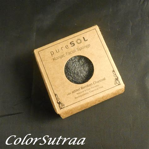 PURESOL Konjac Facial Sponge With Bamboo Charcoal Review ColorSutraa
