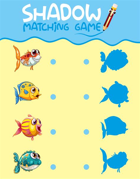 Shadow Matching Game Template 433137 Vector Art At Vecteezy