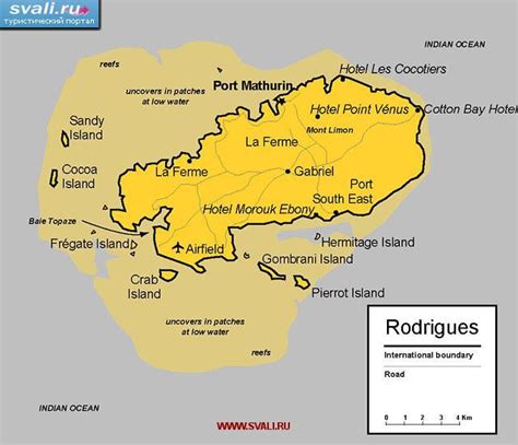 карты Карта острова Родригес Rodrigues Island Маврикий англ