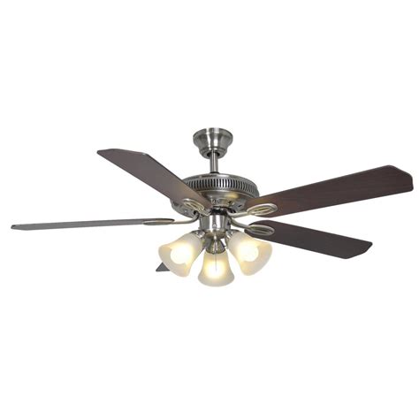 Hampton bay indoor outdoor ceiling fan w led light kit as low 79 97 shipped hip2save. Glendale 52 in. Brushed Nickel Ceiling Fan 3-Light Kit ...
