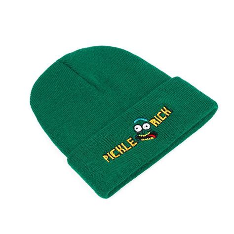 Pickle Rick Beanie Knitted Hat Green Hat Rick And Morty Hats Rick And