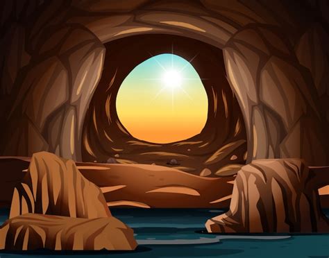 Premium Vector Cave With Sunlight Opening