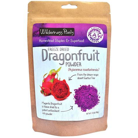 Wilderness Poets Freeze Dried Dragon Fruit Powder 35 Oz Gluten Free