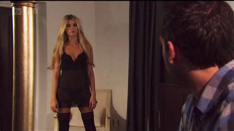 Charley Webb Sexy Black See Through Lingerie And Stockings From