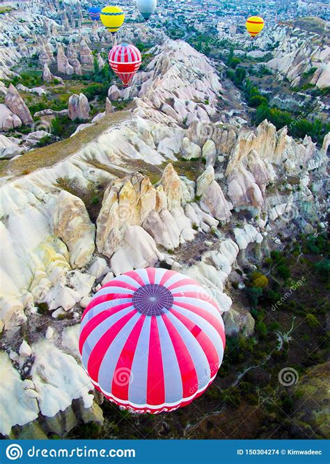 Hot Air Balloon In Cappadocia Editorial Stock Image Image Of Texture