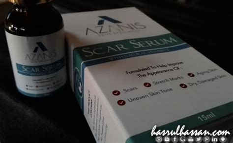 Azanis scar serum telah di daftarkan dengan kementerian kesihatan. Azanis Scar Serum Hilangkan Kesan Parut
