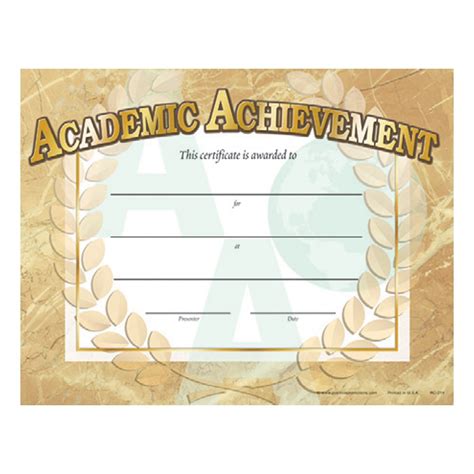 Academic Achievement Gold Foil Stamped Certificates Positive Promotions