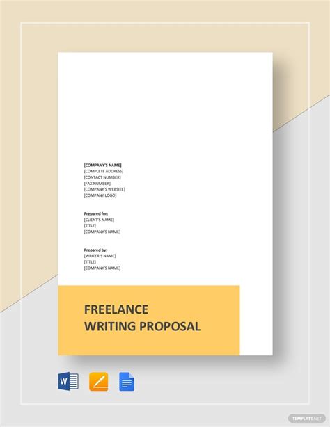 Instantly Download Freelance Writing Proposal Template Sample