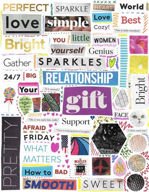 Free Download Printable Digital Magazine Words Collage Sheet In 